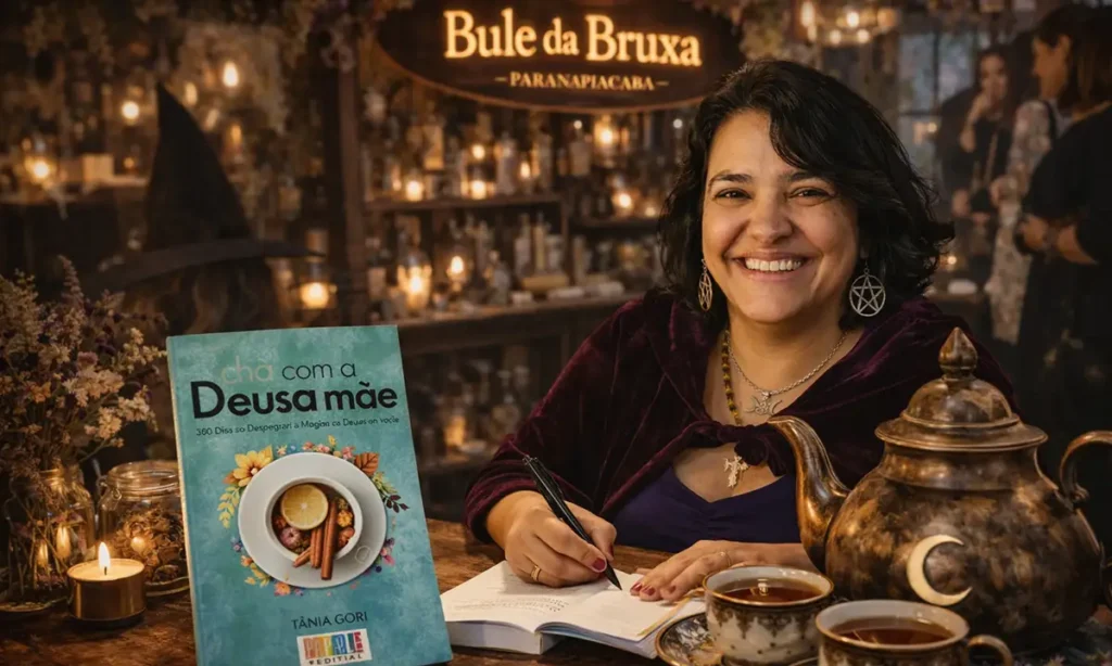 Tânia Gori realiza noite de autógrafos do livro “Chá com a Deusa Mãe” em Paranapiacaba Tânia Gori realiza noite de autógrafos do livro "Chá com a Deusa Mãe" em Paranapiacaba