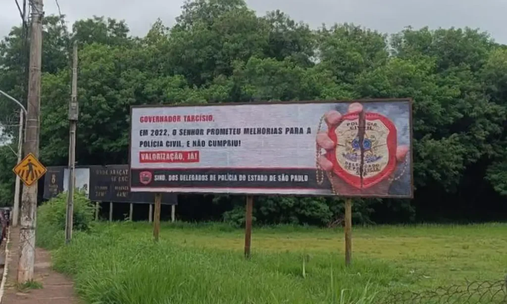 Campanha do Sindicato dos Delegados escancara sucateamento da Polícia Civil e promessas não cumpridas de Tarcísio