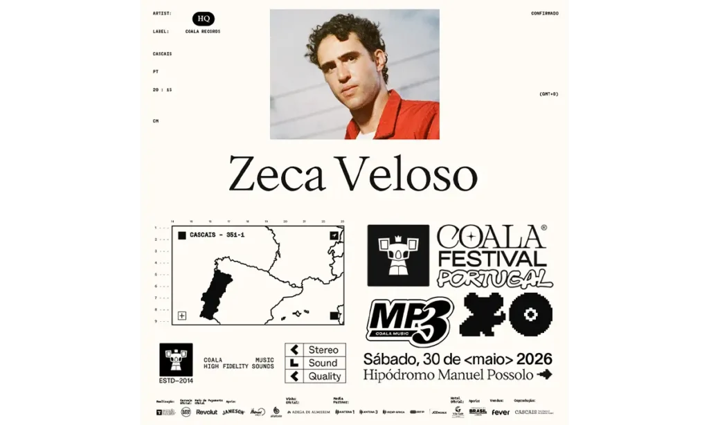 Coala Festival Portugal anuncia Zeca Veloso e show especial de Branko com participação de Tuyo em lineup 