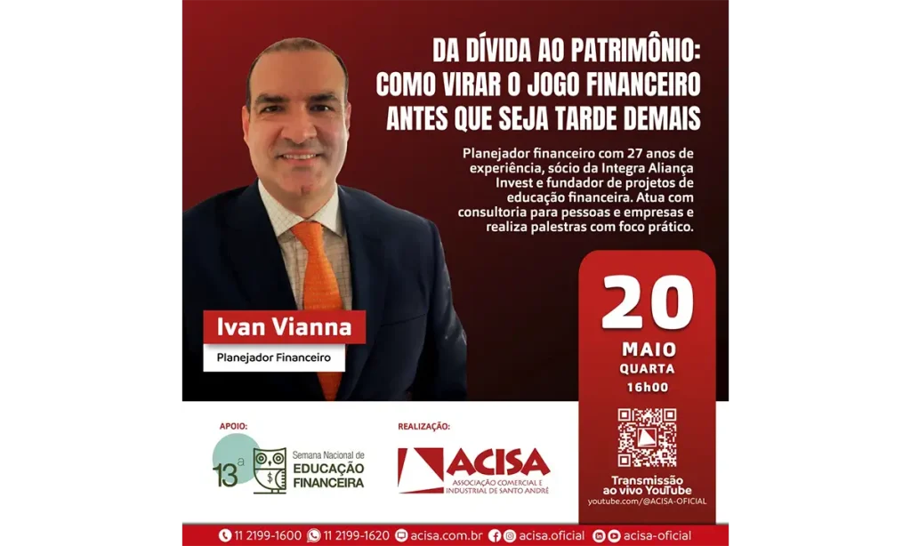 ACISA realiza livecast em apoio à 13ª Semana Nacional de Educação Financeira